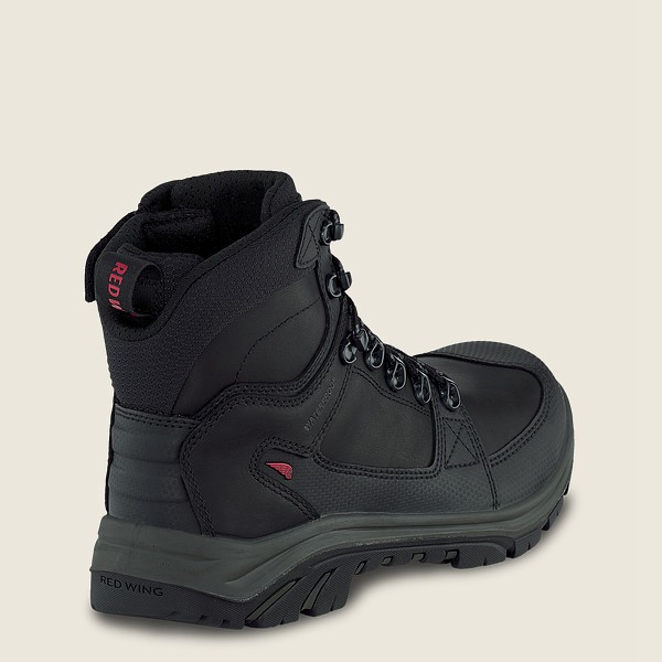 Red Wing Mens Trades - 6-inch Side-zip Waterproof Csa Toe - Safety Boots Black - 6842XAUWY